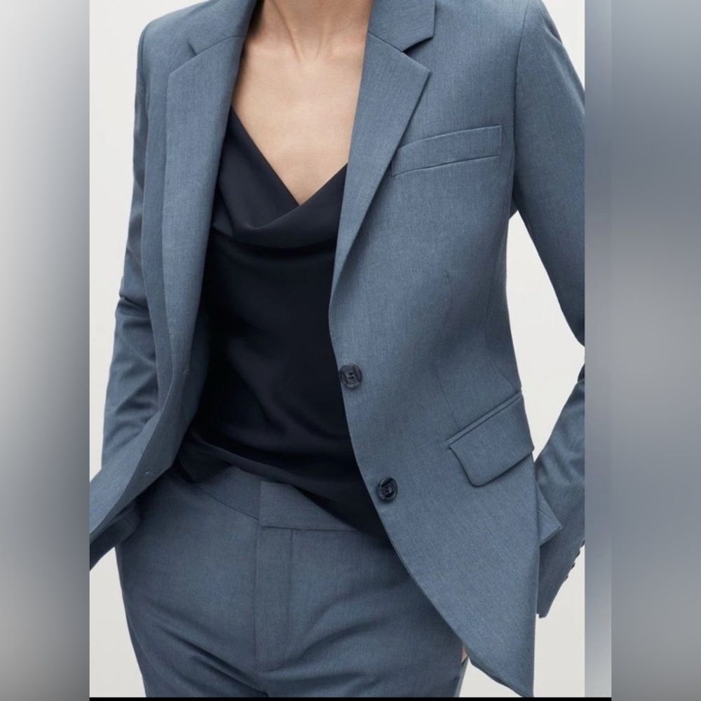 NWT Suitshop light Blue stretch two button jacket Blazer size 12 regular
